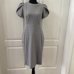 Checkered Puff Sleeve Dress